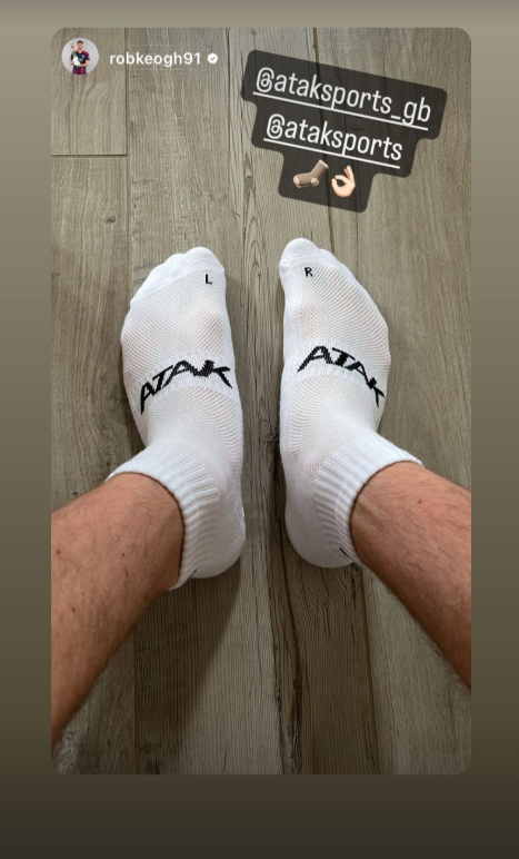 English Cricketer Rob Keogh Wearing Atak Classic Grip Socks