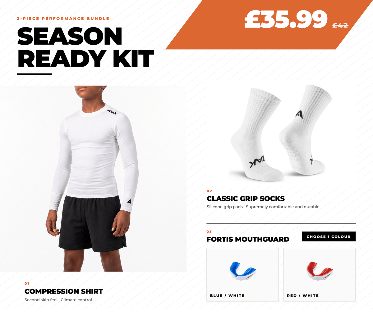 Boy's Rugby Season Ready Kit - White - Atak Sports UK
