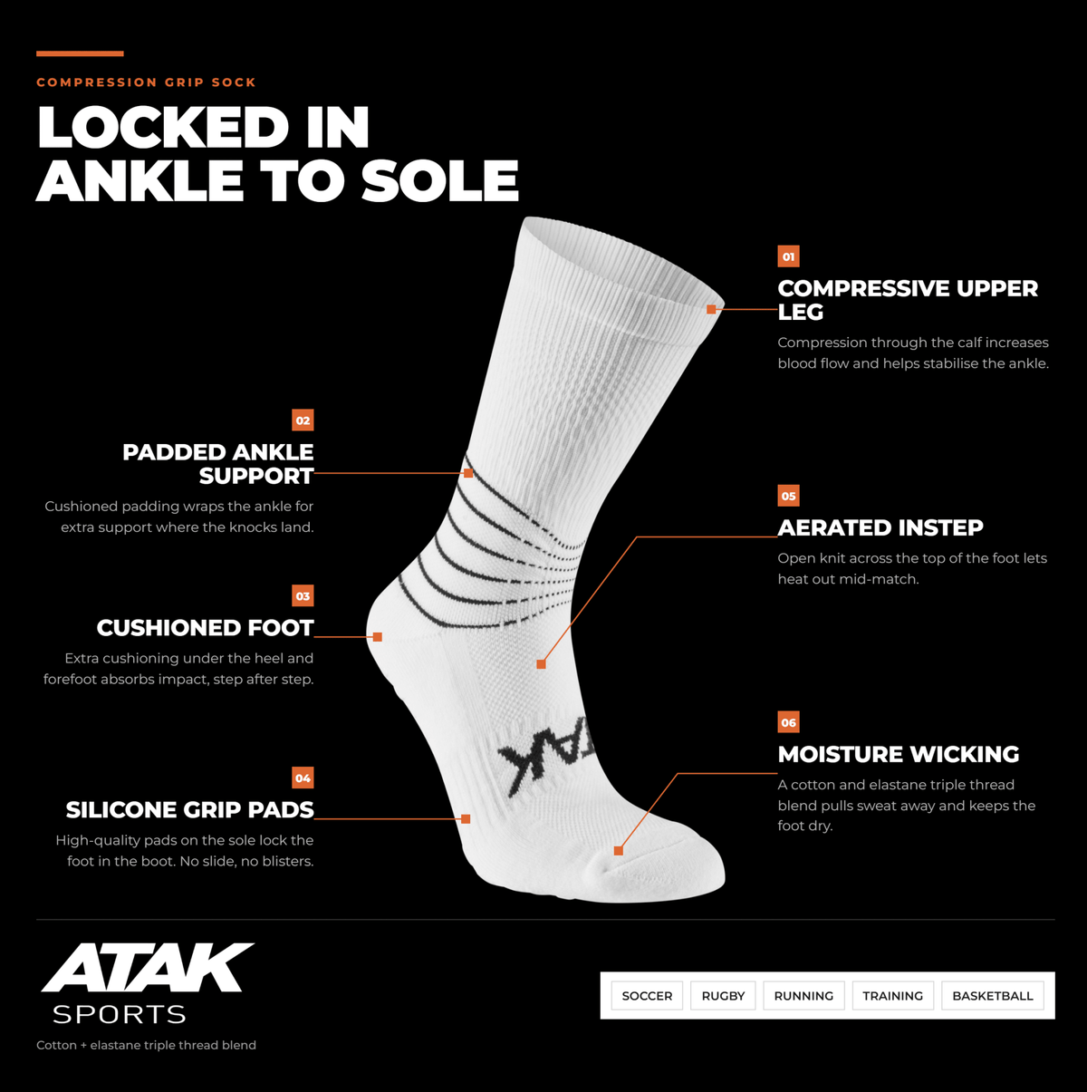 Compression Grip Socks - C-Grip - Atak Sports UK
